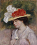 Femme au chapeau fleuri - Pierre-Auguste Renoir — näkymä teoksesta