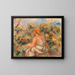 Nainen hatun kanssa maisemassa - Pierre-Auguste Renoir — kehystetty taideteos seinällä