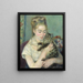 Femme avec un chat - Pierre-Auguste Renoir — kehystetty taideteos seinällä
