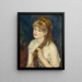 Nuori nainen letittämässä hiuksiaan - Pierre-Auguste Renoir — kehystetty taideteos seinällä