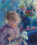 Nuori nainen ompelemassa - Pierre-Auguste Renoir — näkymä teoksesta