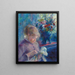 Nuori nainen ompelemassa - Pierre-Auguste Renoir — kehystetty taideteos seinällä
