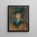 Nuori nainen vihreässä hatussa - Pierre-Auguste Renoir — kehystetty taideteos seinällä