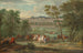 Näkymä Saint-Germain-en-Layen Château Neuf -linnaan metsästysmatkalle lähdön kanssa - Pierre-Denis Martin — näkymä teoksesta
