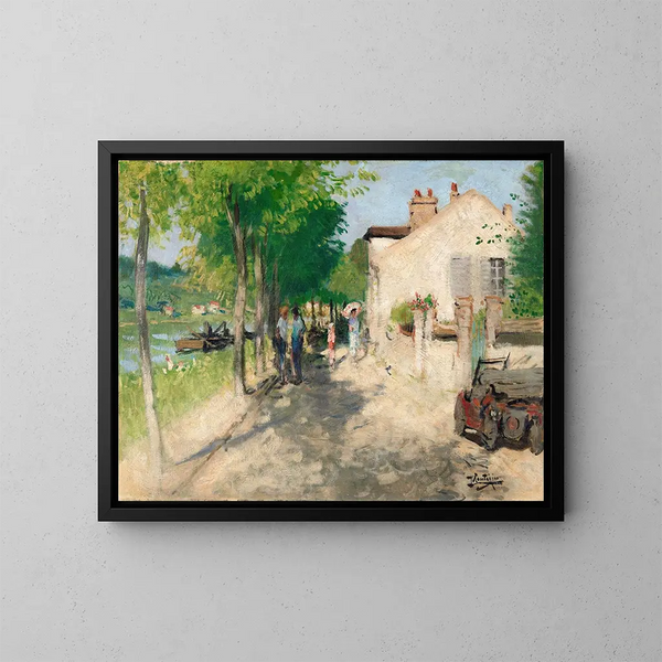 Le quai de la Croix-Blanche - Pierre-Eugène Montzin — kehystetty taideteos seinällä