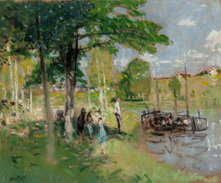 Péniches à Saint-Mammes - Pierre-Eugène Montzin — näkymä teoksesta