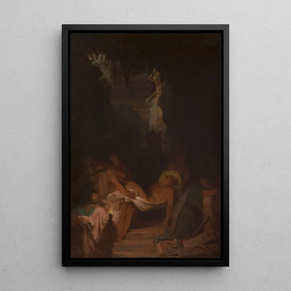 haudalle laskeminen - Pierre-Nicolas Brisset — kehystetty taideteos seinällä