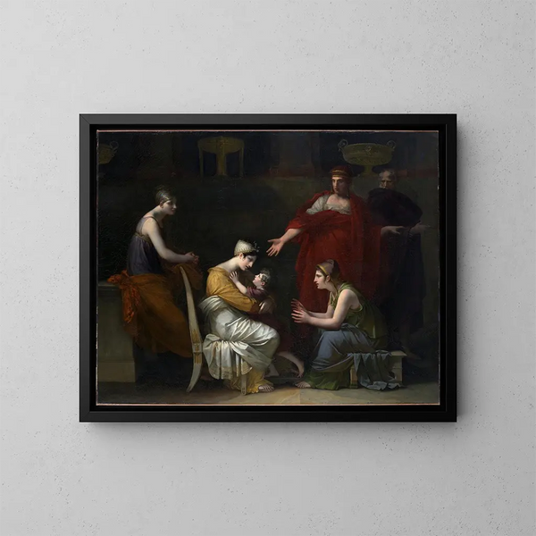 Andromake ja Astyanax - Pierre-Paul Prud'hon — kehystetty taideteos seinällä