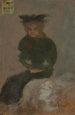 Nainen mustan hatun kanssa - Pierre Bonnard — näkymä teoksesta