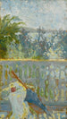 Parveke ja aurinkovarjo - Pierre Bonnard — näkymä teoksesta