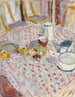 Nature morte sur une nappe à carreaux rouges - Pierre Bonnard — näkymä teoksesta