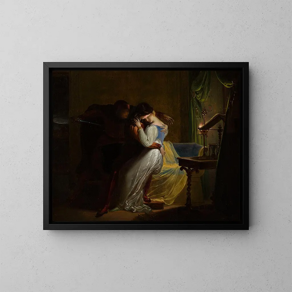 Paolo ja Francesca - Pierre Claude François Delorme — kehystetty taideteos seinällä