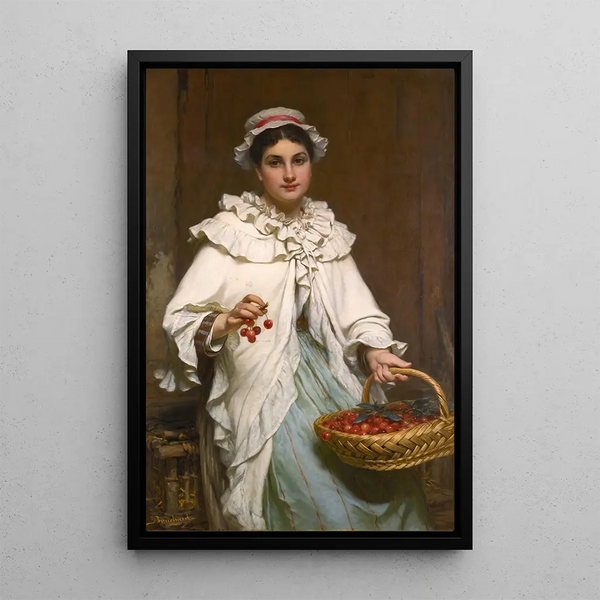 La cueilleuse de cerises - Pierre Louis Bouchard — kehystetty taideteos seinällä