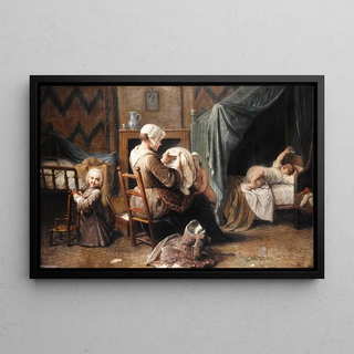 Pierre Louis Dumesnil the Younger - Une chambre o une servante habille des enfants.webp