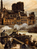 Notre-Dame et le quai aux Fleurs vus du marché aux pommes - Pierre Louis Moreau — näkymä teoksesta