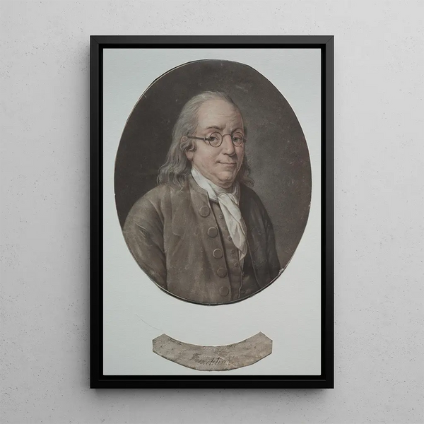 Benjamin Franklin - Pierre Michel Alix — kehystetty taideteos seinällä