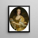 Portrait d'une dame en costume allégorique tenant un plat de perles - Pierre Mignard — kehystetty taideteos seinällä