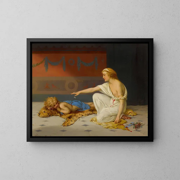 Un amusement d'après-midi - Pierre Olivier Joseph Coomans — kehystetty taideteos seinällä