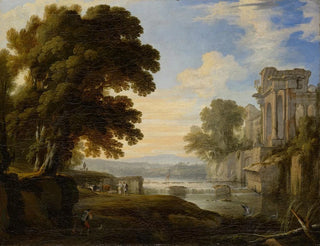 Pierre Patel the elder - River Bank with Ancient Ruins.webp