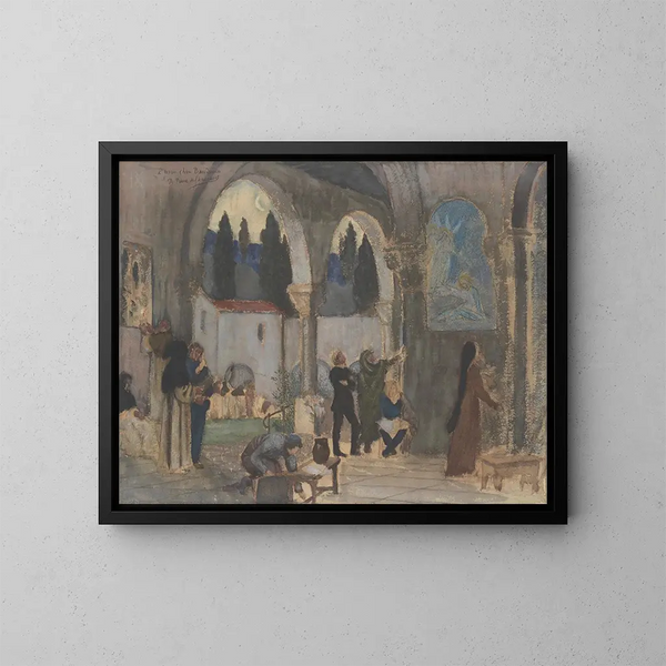 Kristillinen inspiraatio - Pierre Puvis de Chavannes — kehystetty taideteos seinällä