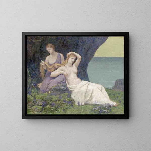 Korpipensaasta - Pierre Puvis de Chavannes — kehystetty taideteos seinällä