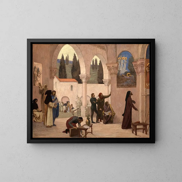 Kristillinen inspiraatio - Pierre Puvis de Chavannes — kehystetty taideteos seinällä