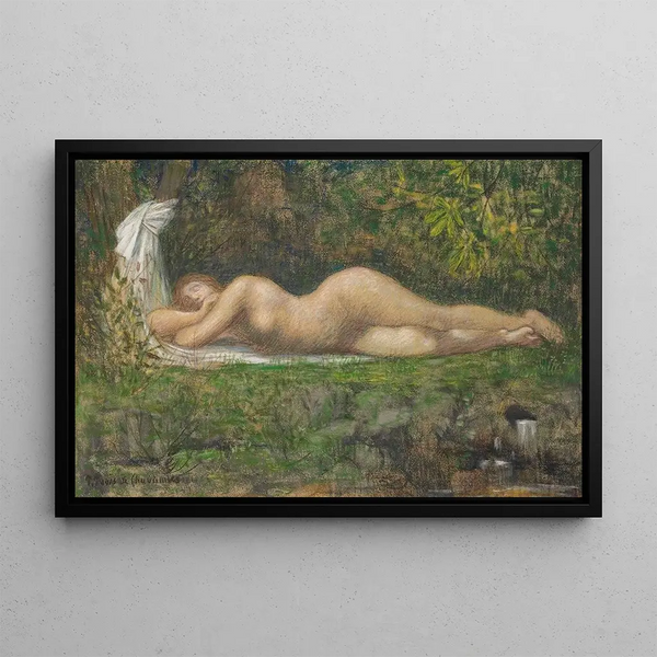 La Source - Pierre Puvis de Chavannes — kehystetty taideteos seinällä