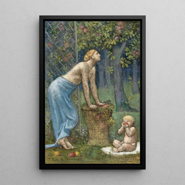 Récolte des pommes - Pierre Puvis de Chavannes — kehystetty taideteos seinällä