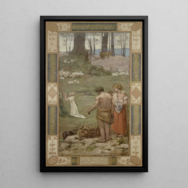 Sainte Geneviève enfant en prière - Pierre Puvis de Chavannes — kehystetty taideteos seinällä