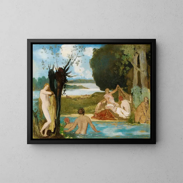 Esquisse pour l'été: Le Bain - Pierre Puvis de Chavannes — kehystetty taideteos seinällä
