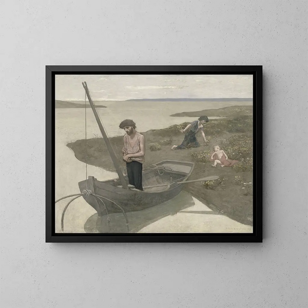 Le pauvre pêcheur - Pierre Puvis de Chavannes — kehystetty taideteos seinällä