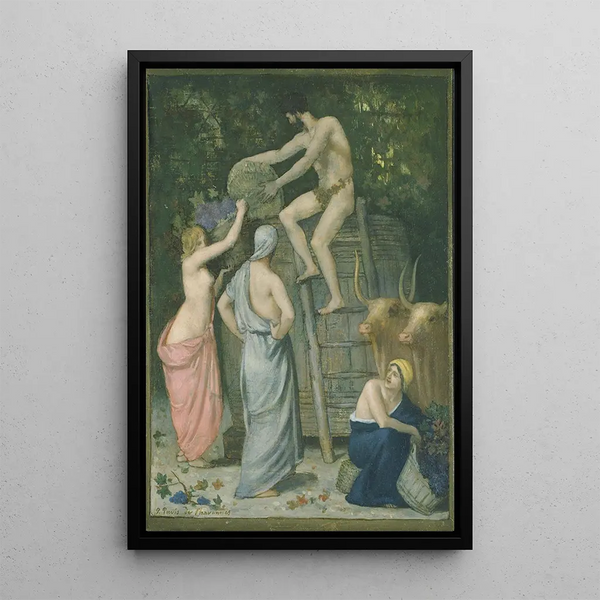 Le Pressoir - Pierre Puvis de Chavannes — kehystetty taideteos seinällä