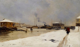Pierre Vauthier - Le bas port du pont de Tolbiac pendant la crue.webp