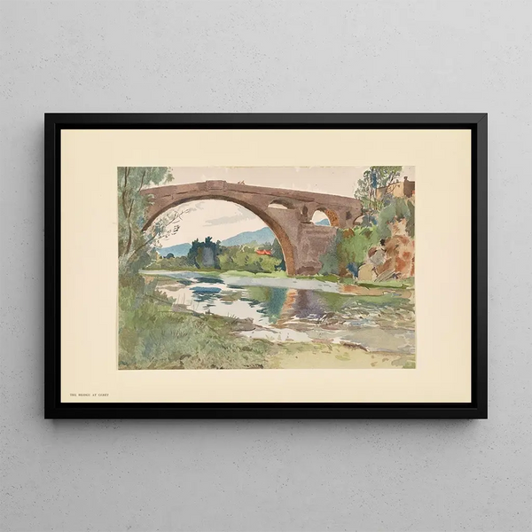 Le pont à Cret - Pierre Vignal — kehystetty taideteos seinällä