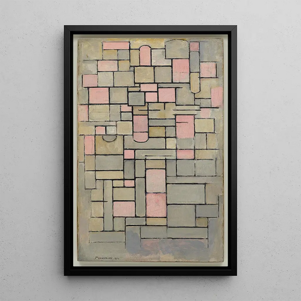Koostumus 8 - Piet Mondrian — kehystetty taideteos seinällä