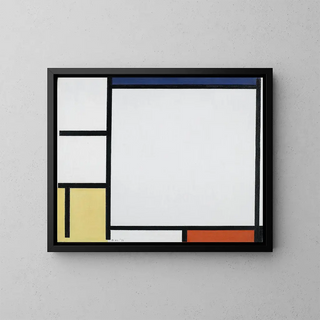 Composition avec bleu, rouge, jaune et noir - Piet Mondrian — kehystetty taideteos seinällä