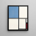 Composition avec du bleu et du rouge - Piet Mondrian — kehystetty taideteos seinällä