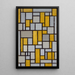 Koostumus ruudukolla 1 - Piet Mondrian — kehystetty taideteos seinällä