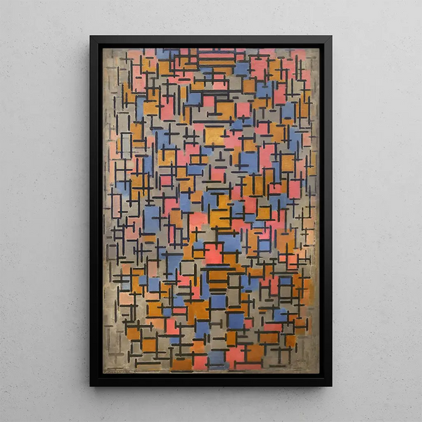 Koostumus - Piet Mondrian — kehystetty taideteos seinällä