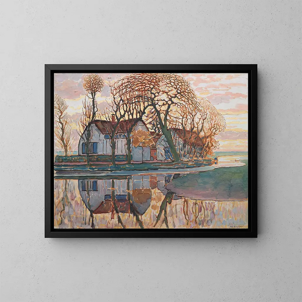 Ferme près de Duivendrecht - Piet Mondrian — kehystetty taideteos seinällä