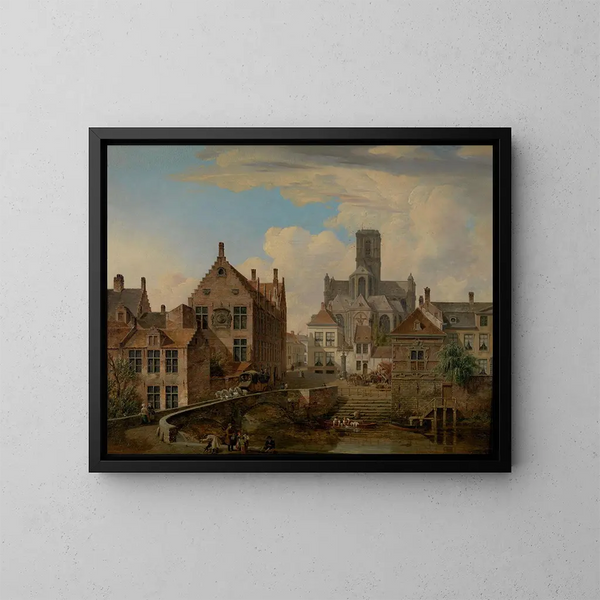 Cathédrale Saint-Bavon et le Reep à Gand - Pieter Frans De Noter — kehystetty taideteos seinällä