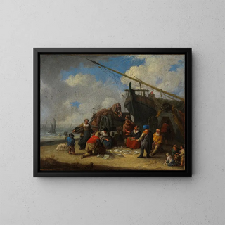 Pieter Bout - Fischmarkt am Strand.webp