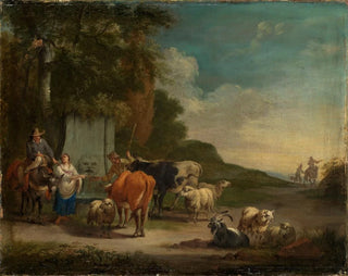 Pieter Bout - Landschaft mit Hirten und Herde am Brunnen.webp