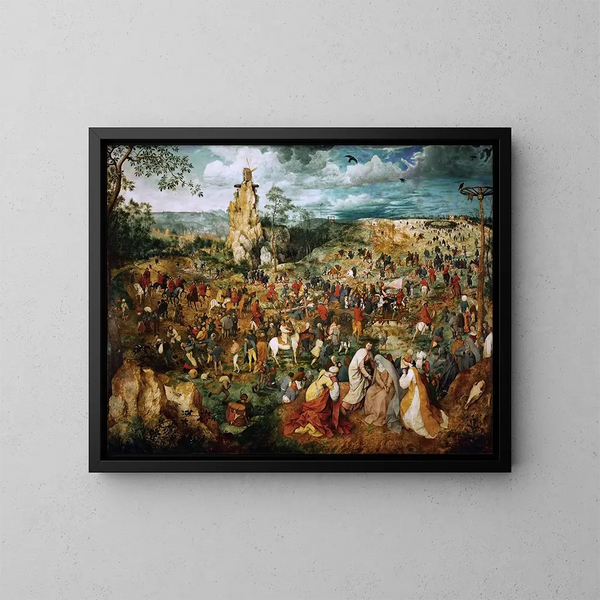 La Procession au Calvaire - Pieter Bruegel vanha — kehystetty taideteos seinällä