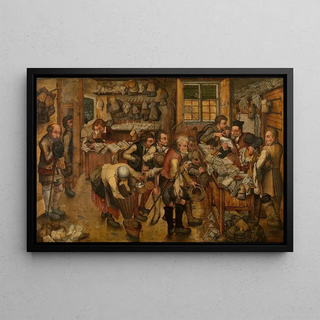 Kylän asianajajan maalaus - Pieter Brueghel III — kehystetty taideteos seinällä