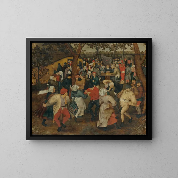 Le Festin de mariage en plein air - Pieter Brueghel le Jeune — kehystetty taideteos seinällä