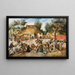 Maatilan häät - Pieter Brueghel nuorempi — kehystetty taideteos seinällä