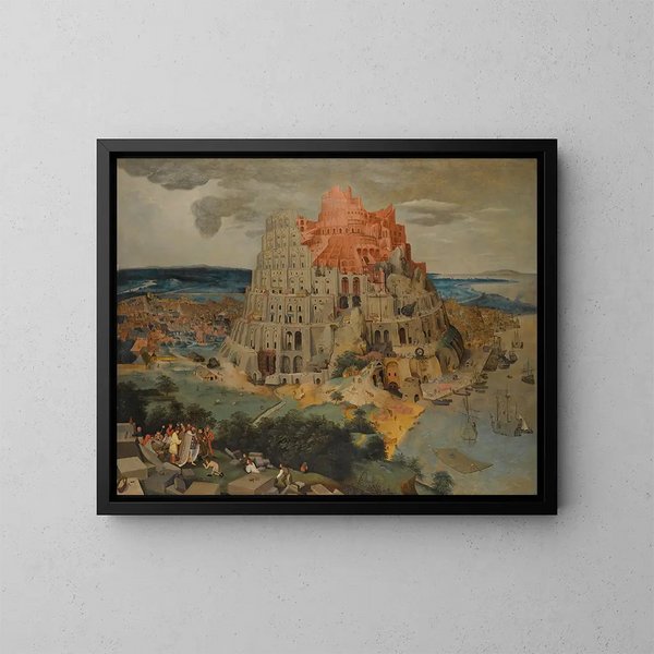La Tour de Babel - Pieter Brueghel le Jeune — kehystetty taideteos seinällä