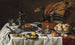 Luonnonkuvaus, jossa peacock-kakku - Pieter Claesz — näkymä teoksesta