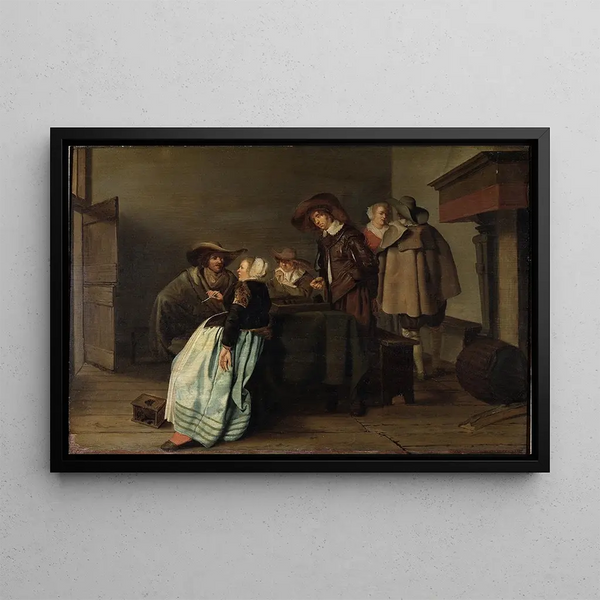 Keskustelu - Pieter Codde — kehystetty taideteos seinällä